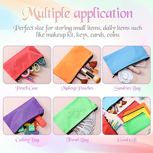 Image of Sherr 96 Pcs Pencil Pouch Bulk Zipper Pouch Pencil Case 8.3 x 4.7 Inch Multipurpose Makeup Cosmetic Bag for Organizing Storage Office Supplies Travel Accessories Stationery 12 Colors