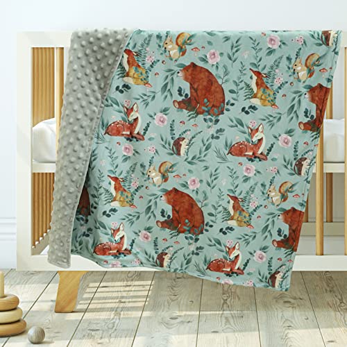 Baby Blankets For Boys Girls Minky Blanket With Dotted Backing Super Soft Throw Blanket 30 X 40 Inches Woodland Animals #TOP3