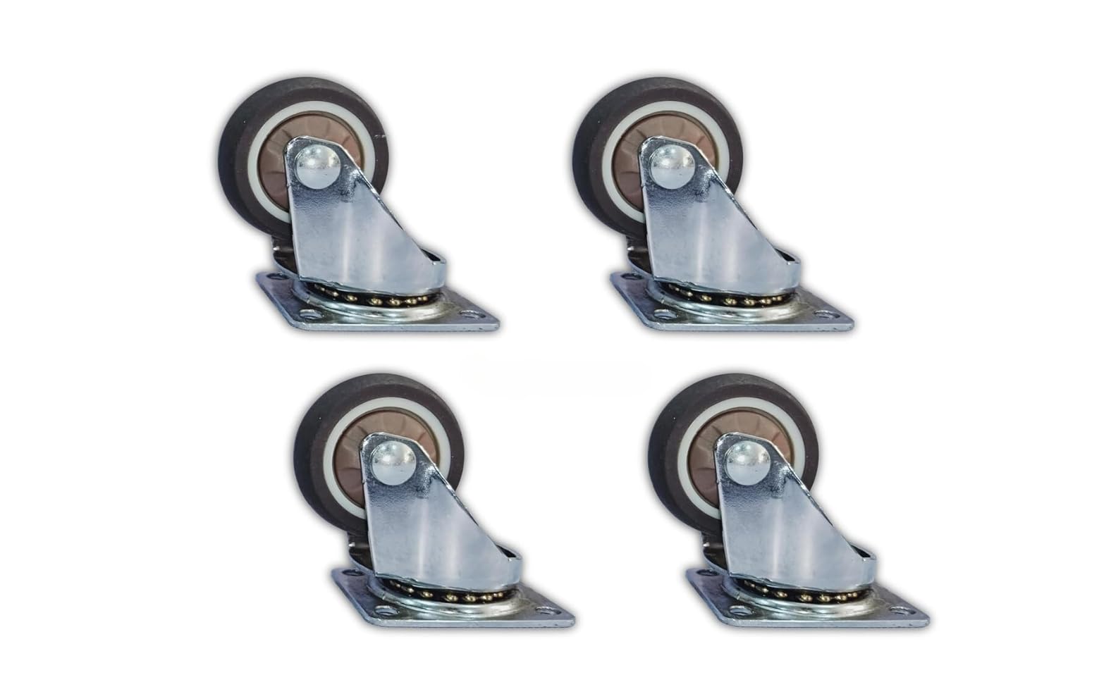 Nisma Engineering 1 Inch TPR Grey Rubber caster wheels for furniture |wheels for furniture moving like trolley |bed, sofa, table etc (4 pc swivel caster wheel)