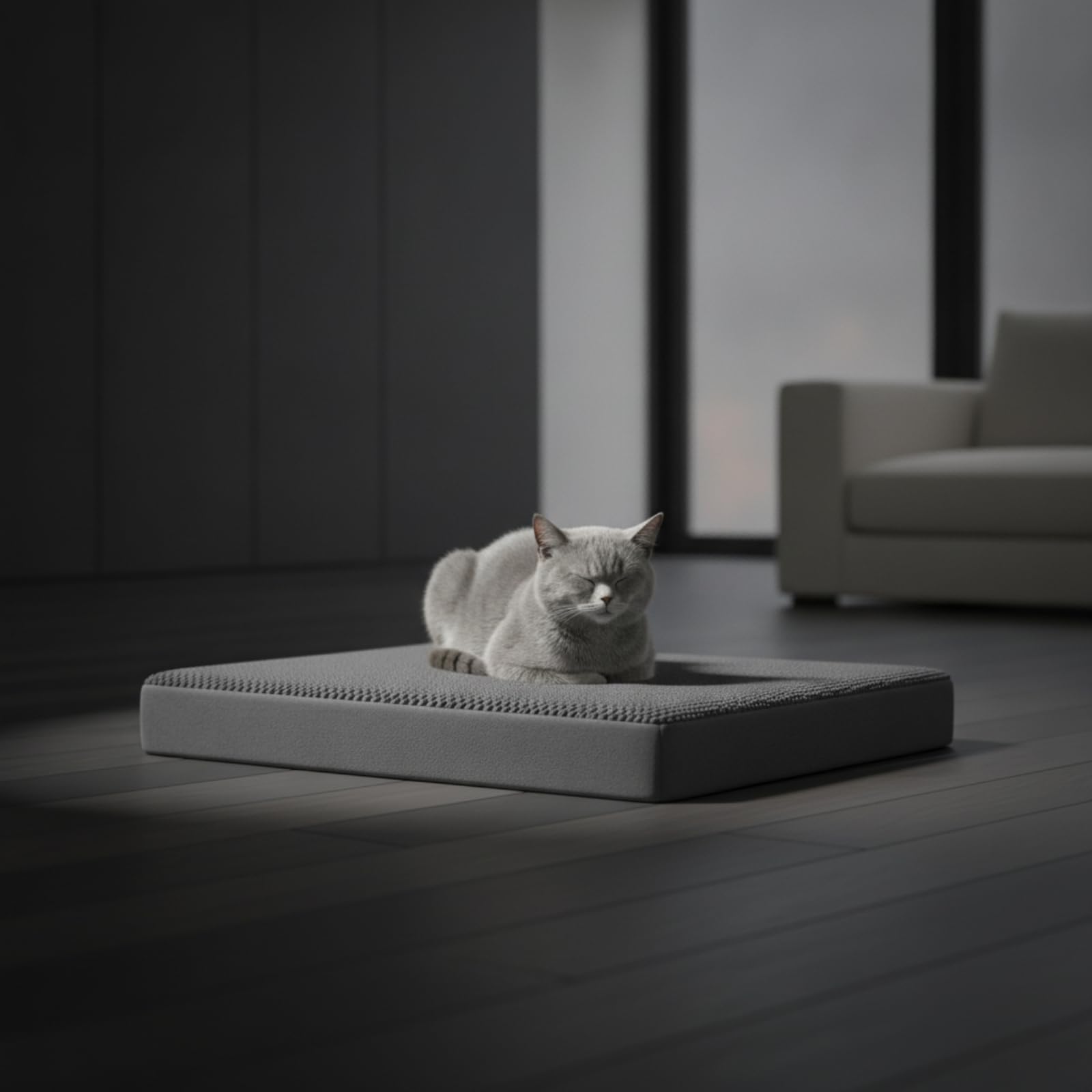 rockible Colchoneta con Base Antideslizante Lavable Cama Desenfundable Cojín para s, Sala Estar, Gris Oscuro, 86 56 8cm