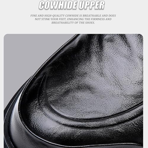 Men's Genuine Leather Soft Sole Business Loafers Comfortable and Stylish Round-Toed Platform Non-Slip Casual Slip-On Shoes Suitable for Work and Driving3