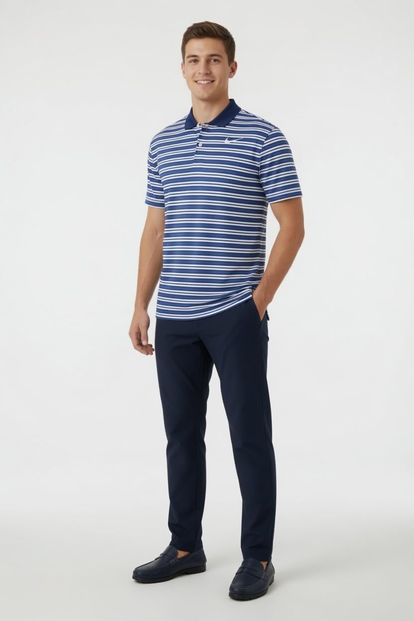 Nike Men's Nike Dri-fit Victory Stripe Polo, Game Royal/White, Small