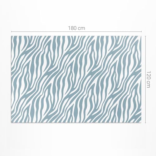 Tapis en vinyle 120x180 cm rectangle PVC pour cuisine et salon motif vagues - 4
