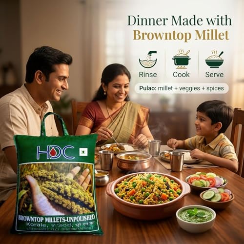 Image of HDC Siridhanya Unpolished Browntop Millet | Gluten free | whole grain | Plant based Protein | Net Wt 4700 g | Sourced from Andhra Pradesh, India