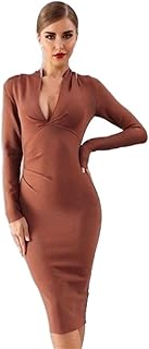 ZALE - Vestido negro para mujer, vestido de fiesta con diseño de estrella, color negro, caqui, Small