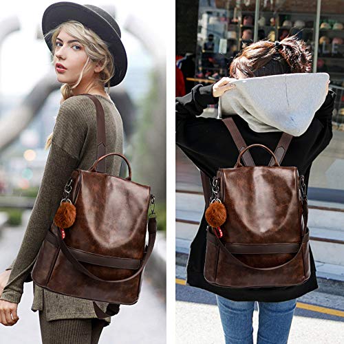 Image of CHERUTY Women Backpack Purse PU Leather Anti-theft Casual Shoulder Bag Fashion Ladies Satchel Bags