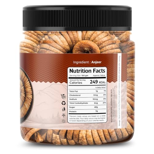 Image of Earthy Eats Premium Afghani Anjeer | Soft Juicy Dried Figs Dry Fruit | No Added Sugar, Rich Source Of Fiber Pack Of 1 | Perfect for Gifting