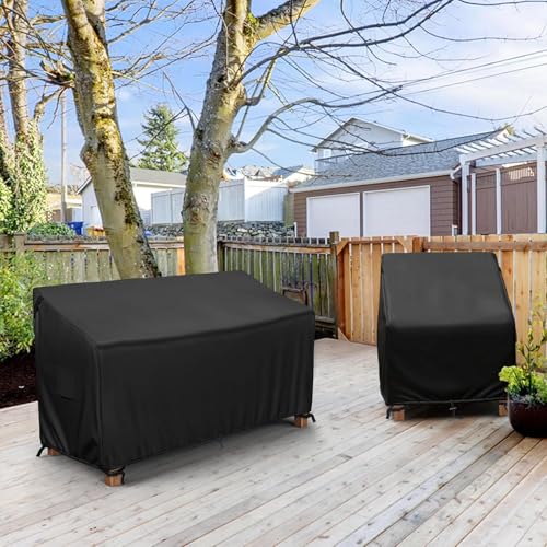 Image of MR.COVER 3-Seater Outdoor Couch Cover Waterproof, Patio Furniture Cover for Sofa, Heavy Duty Outdoor Sofa Covers, Polyester & Double-Stitched Seams, Fits up to 81 inch W x 42 inch D x 35 inch H, Classic Black