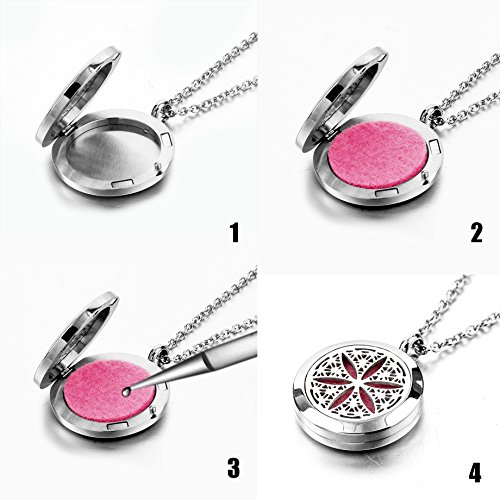 Long Way Essential Oil Diffuser Necklace With 316L Stainless Steel Chain + Refill Pads #TOP3