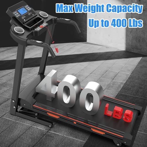 Image of 15% Auto Incline Treadmills 400LBS Capacity, 3.5 HP Heavy Duty Treadmill for Home, Walking Folding Treadmill, Running FoldableTreadmill Wide Belt, 0.5-8.5MPH, Bluetooth, APP