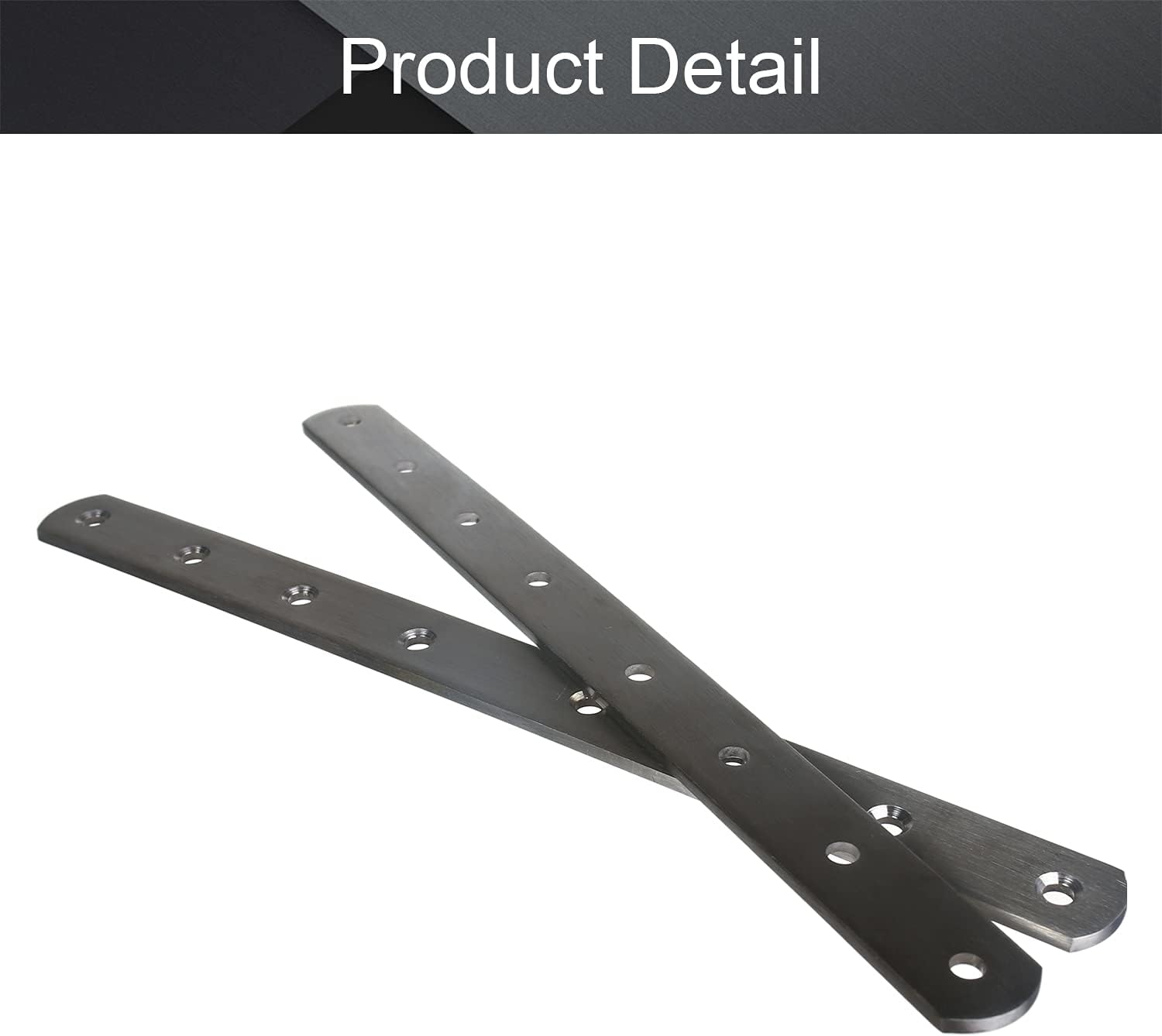 MroMax 2Pcs Stainless Steel Flat Straight Brace 11.81" x 0.98" Brushed Metal Mending Joining Plates Connector Repair Bracket with Screws for Wood, Board, Furniture & Shelves 8 Holes Silver