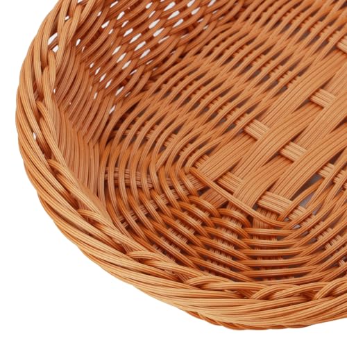 JAPCHET Set of 3 Oval Wicker Food Baskets, 30 x 20 x 7cm Synthetic Rattan, Ideal for Fruits, Breads, and Vegetables - Image 4