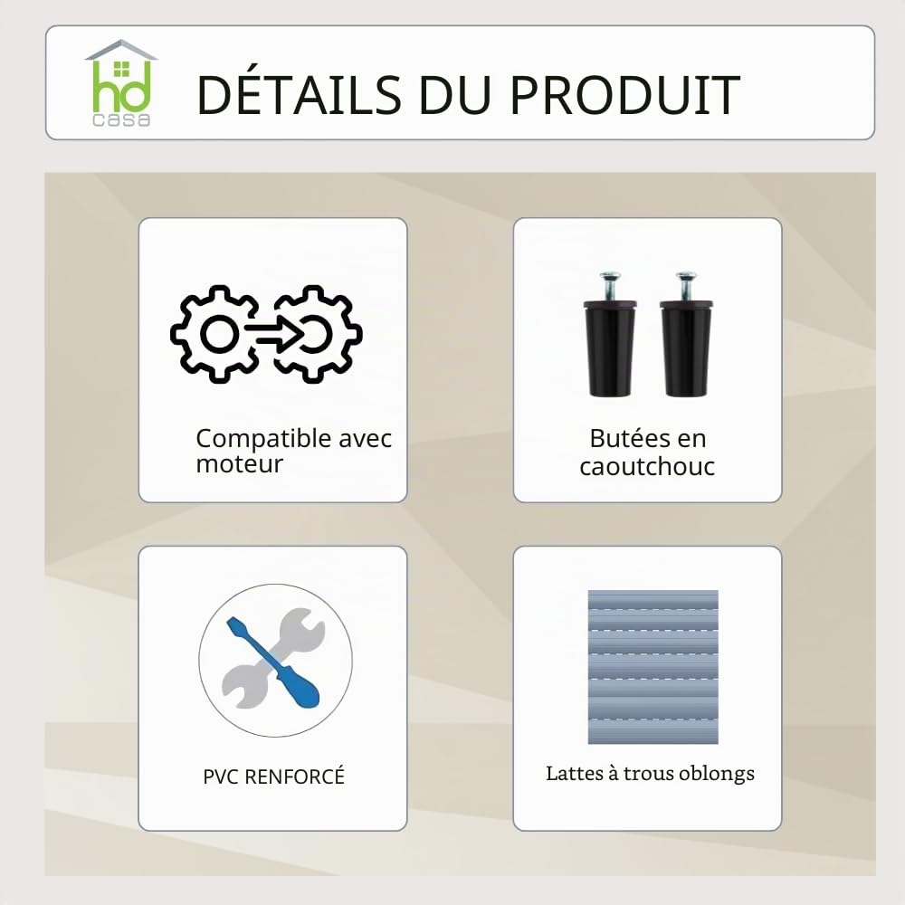 HD CASA Volets roulants en PVC, fabriqués Italie, Personnalisables Selon Vos Dimensions et la Couleur de Votre Choix, à Installer soi-même, Volets Modernes