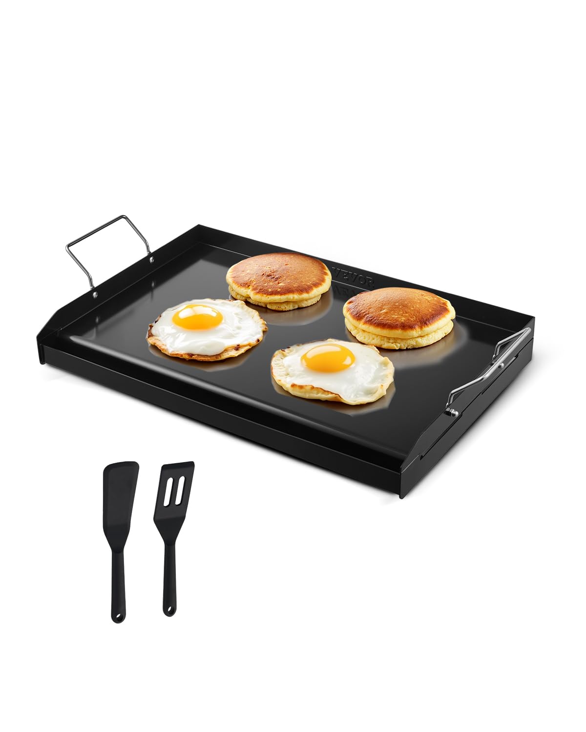 VEVOR Piastre per Griglia Padella per Cottura Rettangolare Universale in Acciaio al Carbonio 605 x 360 mm 2 Pezzi, Piastra per Cucina per Barbecue Pentolame Portatile per Feste Campeggio Cottura