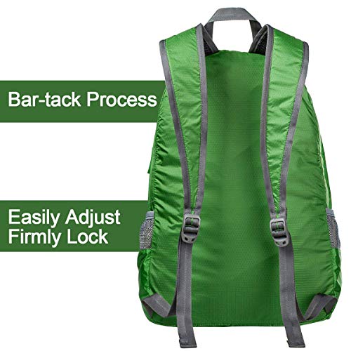 Image of G4Free 20L Small Packable Travel Hiking Backpack for Men Women | Lightweight Foldable Waterproof Daypack for Outdoor, Green