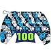 KINIA Huge 100 Pop it Fidget Toys Large Controller Sensory Fidgets Toy w Keychain - Patent Pending - Controller Shaped Pop It Toy for Kids Children Adults (100 Pop It, Controller Black Blue White)