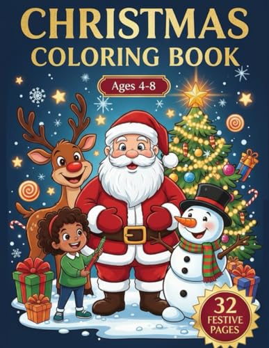 The Ultimate Christmas Coloring Book for Kids Ages 4-8: Perfect Holiday Gift: 32 Premium Magical Holiday Pages with Santa, Reindeer & Festive Scenes | Best Xmas Activity Book for Toddlers, Preschool & Early Learning image 2