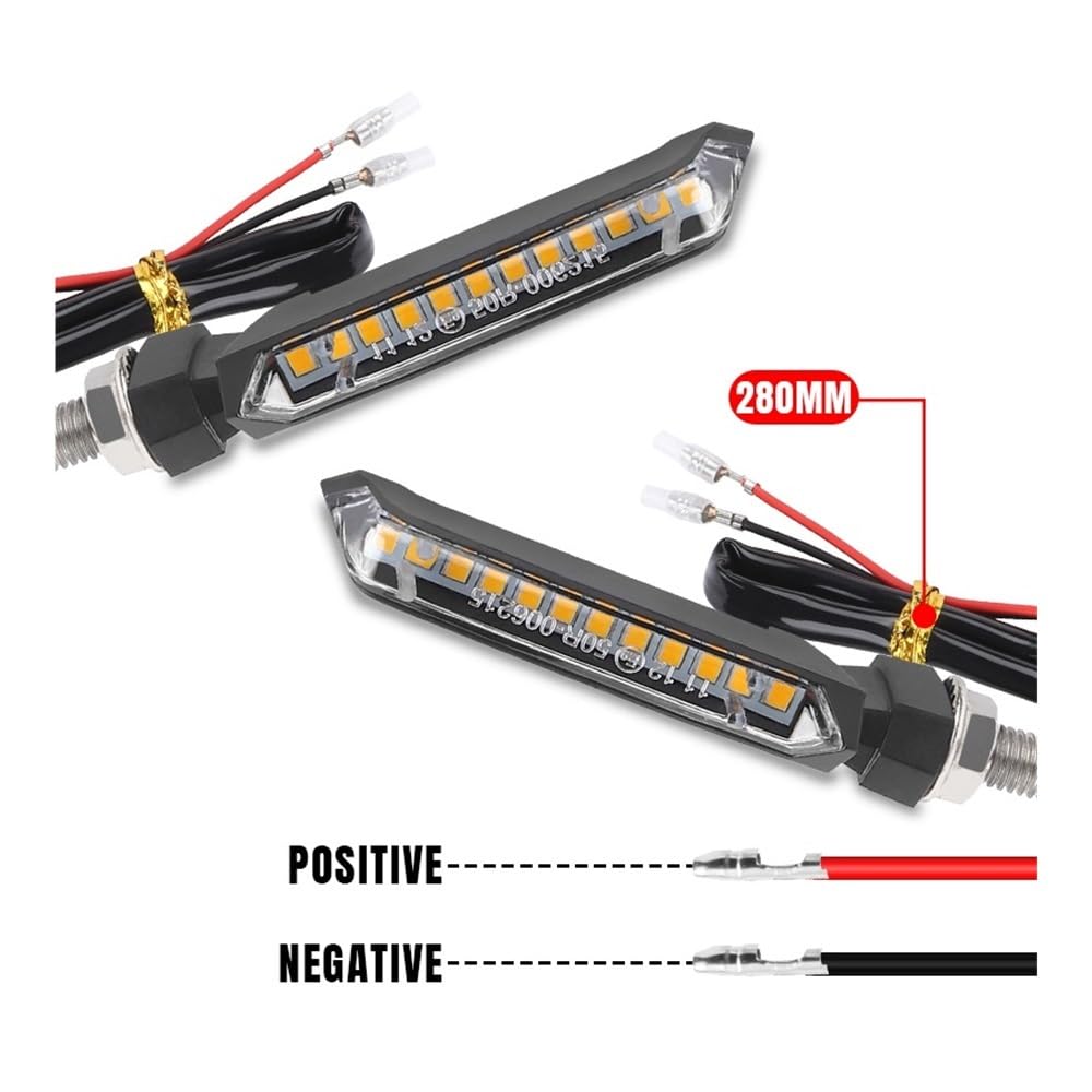 Luce Di Direzione A LED Per Moto Da 8 Mm, Universale 12 V, Segnalazione Lampada Posteriore Accessorio Stop Luci Freno(4PCS)