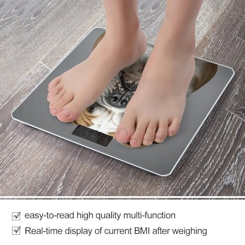 Báscula digital para baño con plataforma amplia y pantalla LCD miniatura 5