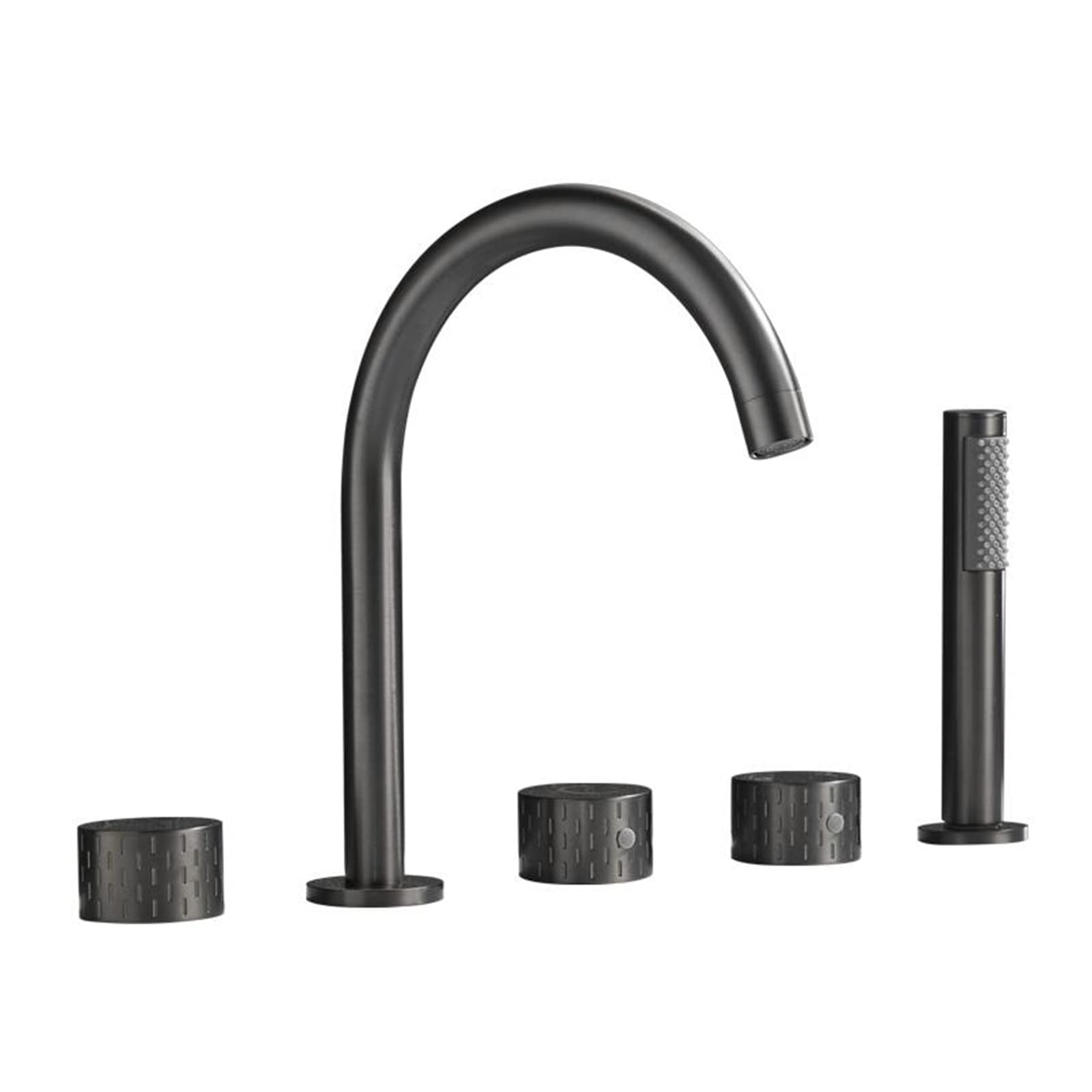 Robinet de baignoire 5 trous mitigeur salle de bain en laiton couleur or brossé