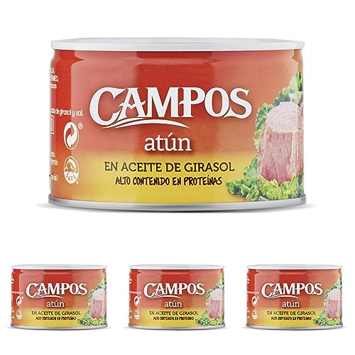 Campos Conserva De Atún En Aceite De Girasol - Lata, 400 g (Paquete de 4)