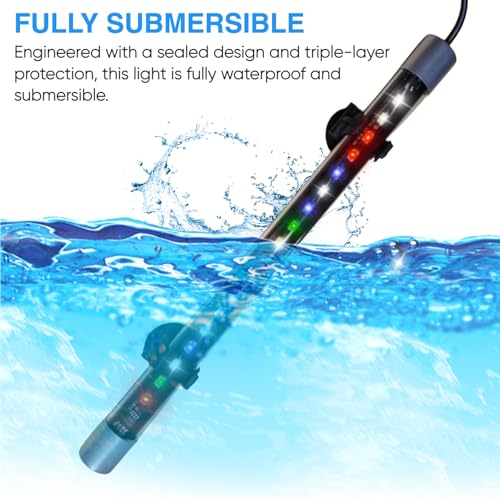 Image of rizopets Aquarium Led Light | Multicolour Changing Fully Submersible Decorative Fish Tank Lamp (27 Centimeter)