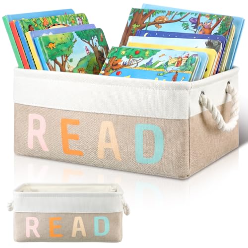 Marsui Read Storage Basket Reading Corner Organizer Supplies Classroom Library Storage Bin Book Lover Gifts Bookish Bookworm Gift for Kindergarten Elementary Student Reading Corner Accessories