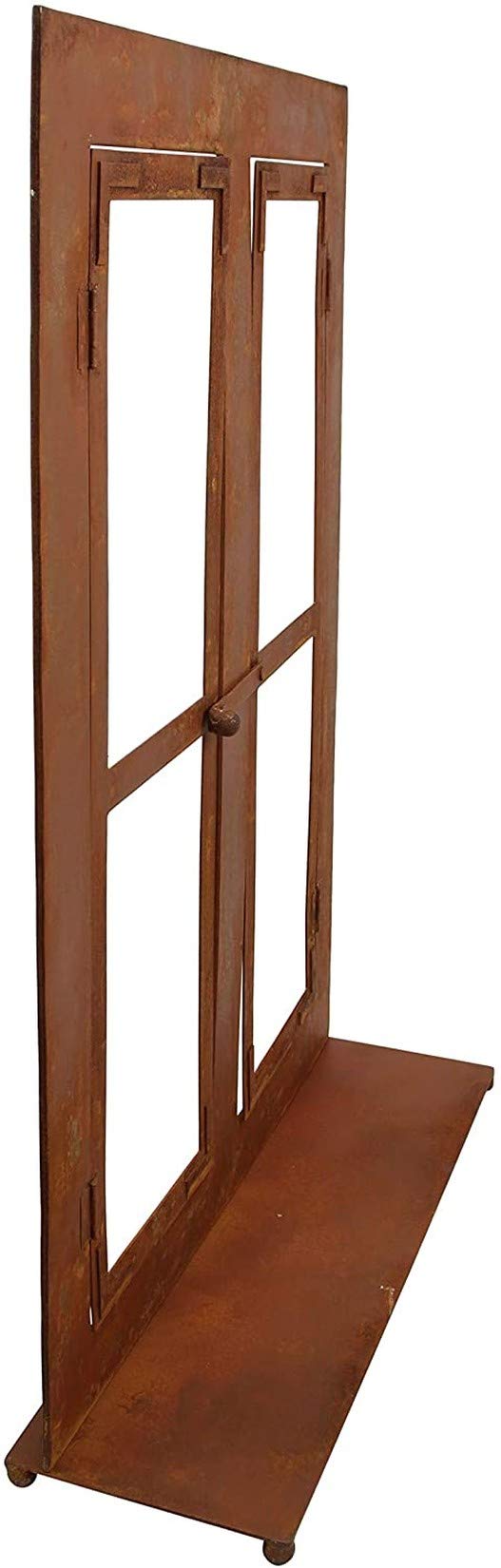 Dekoleidenschaft Gartendeko Fenster aus Metall in Rost-Optik, 57x80 cm, Deko-Fenster, Fensterrahmen, Sprossenfenster, Garten-Dekoration für Draußen