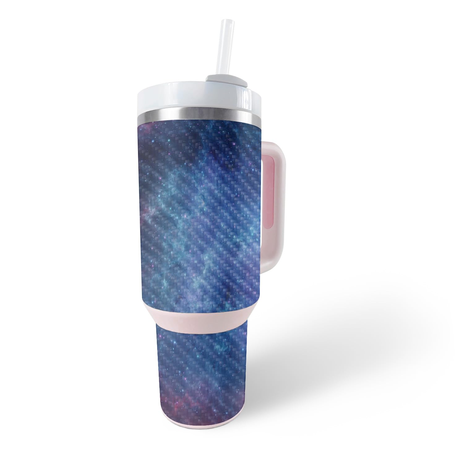 MightySkins Carbon Fiber Skin Compatible with Stanley The Quencher H2.0 FlowState 40 Oz Tumbler - Nebula | Protective, Durable Textured Carbon Fiber Finish | Easy to Apply, Remove, and Change Styles
