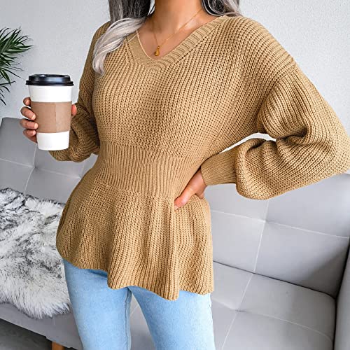 Jersey de punto para mujer invierno manga larga elegante y cálido 4