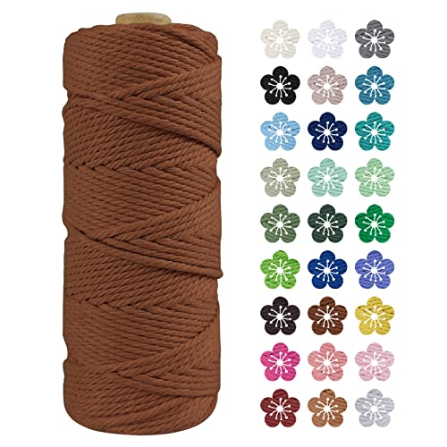 LEREATI Macrame Cord 2mm x 100m, Thick Macrame Rope Natural Cotton Rope Craft String