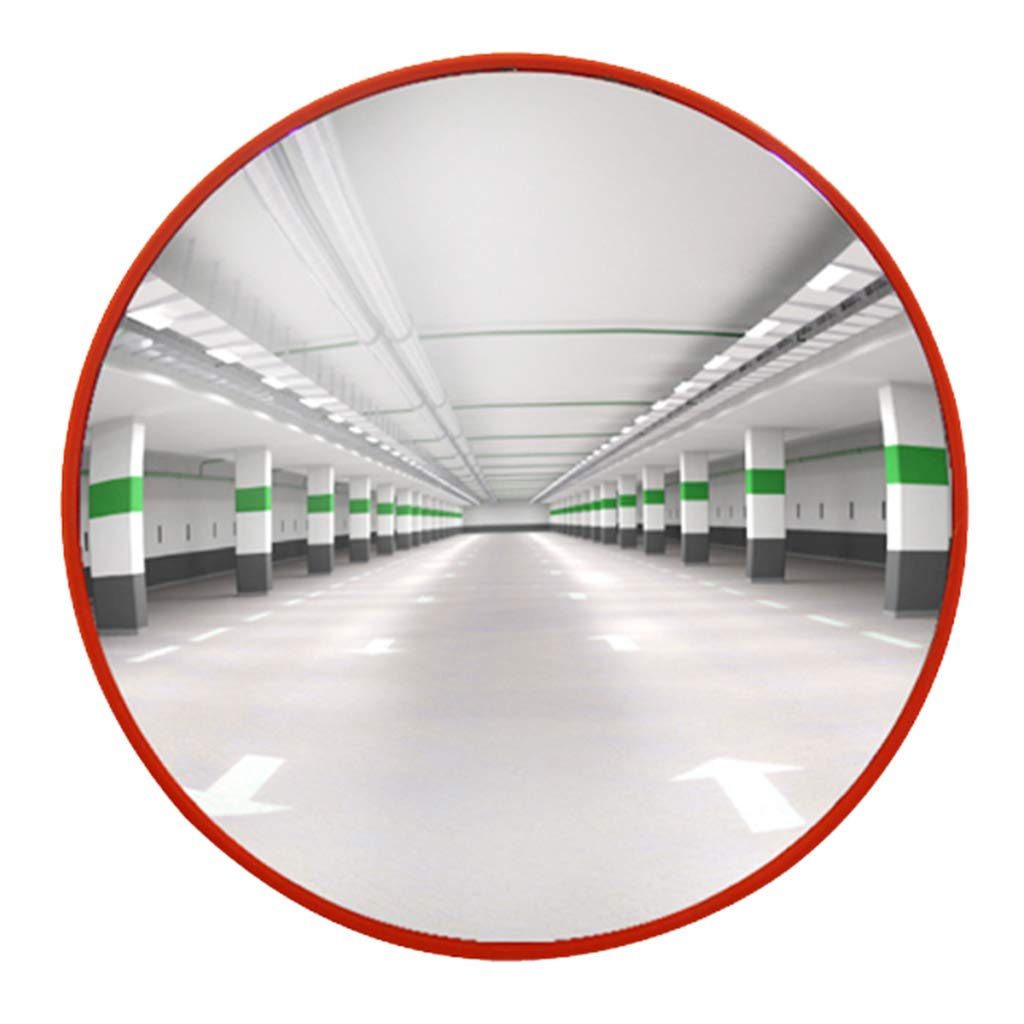 Zzmop 80cm/31.5inch Security Mirror PC Convex Traffic Mirror Wide Angle Curved Safety Mirror w/Adjustable Bracket for Indoor Driveway Road Shop Garage Parking Lot Blind Spot