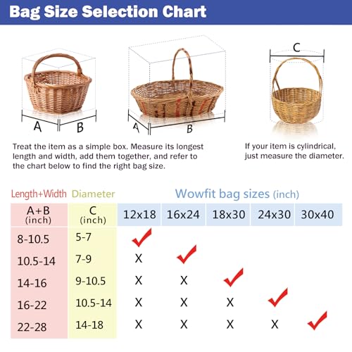 image for Wowfit Cello Bags,10 CT 18x30 inches Clear Cellophane Bags Perfect for