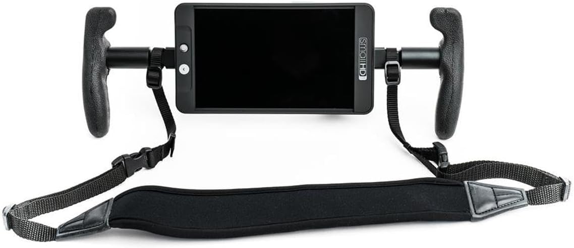 SmallHD Lightweight Black Rubber Monitor Handles with Adjustable Neoprene Neck Strap