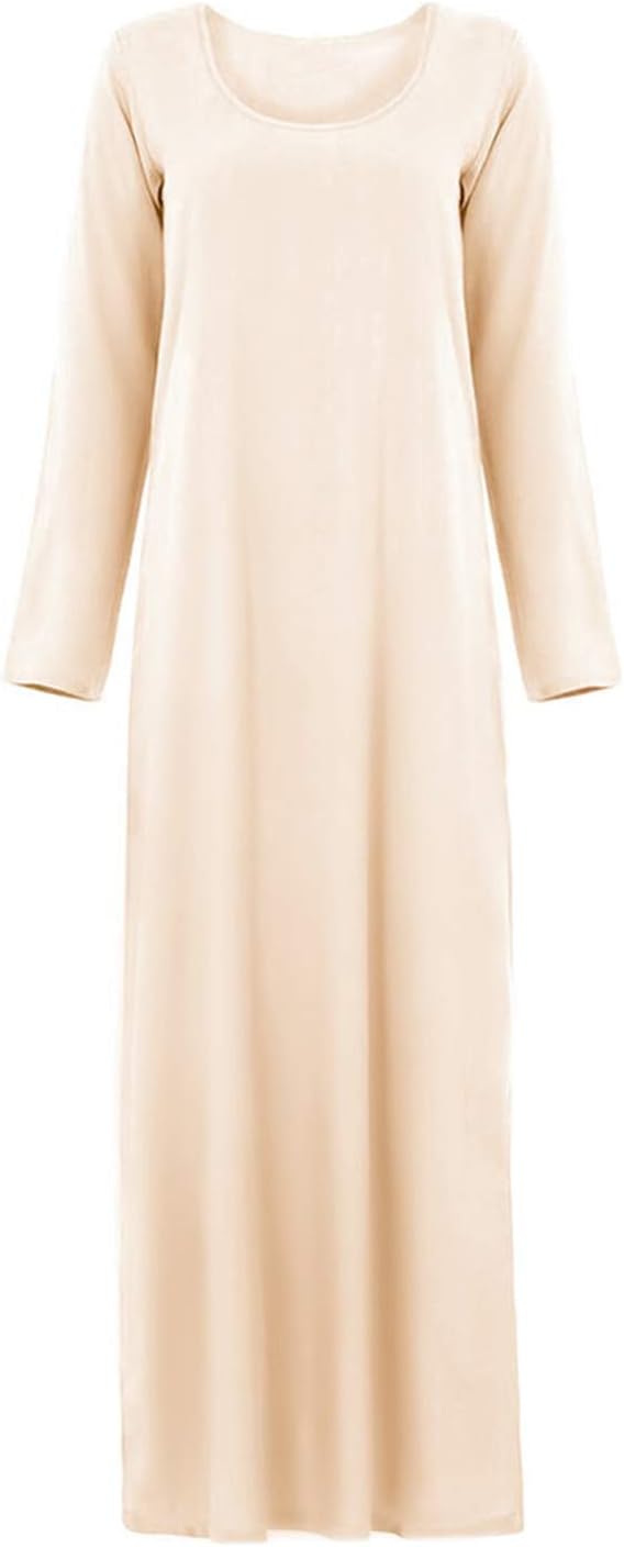 HZUXCasual Basic Muslim Dresses for Women Long Dress Women Abaya Dress Islamic National Robe
