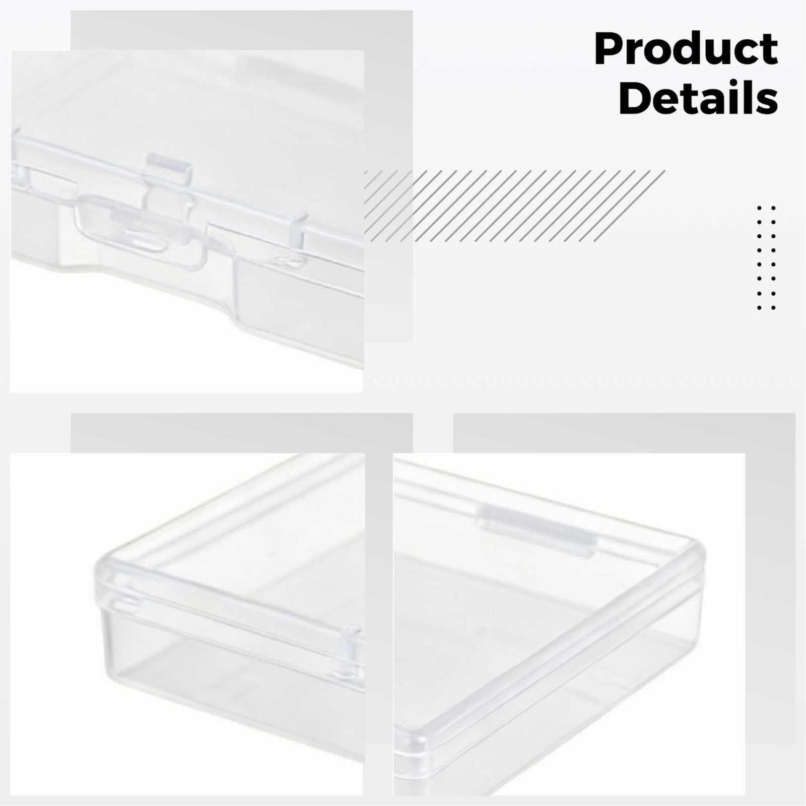 Przezroczyste plastikowe pudełko na karty do gry, przezroczyste, 9,4 x 6,1 x 1,5 cm, trwały organizer do przechowywania wizytówek, przedmiotów kolekcjonerskich, lekkie, 60 szt