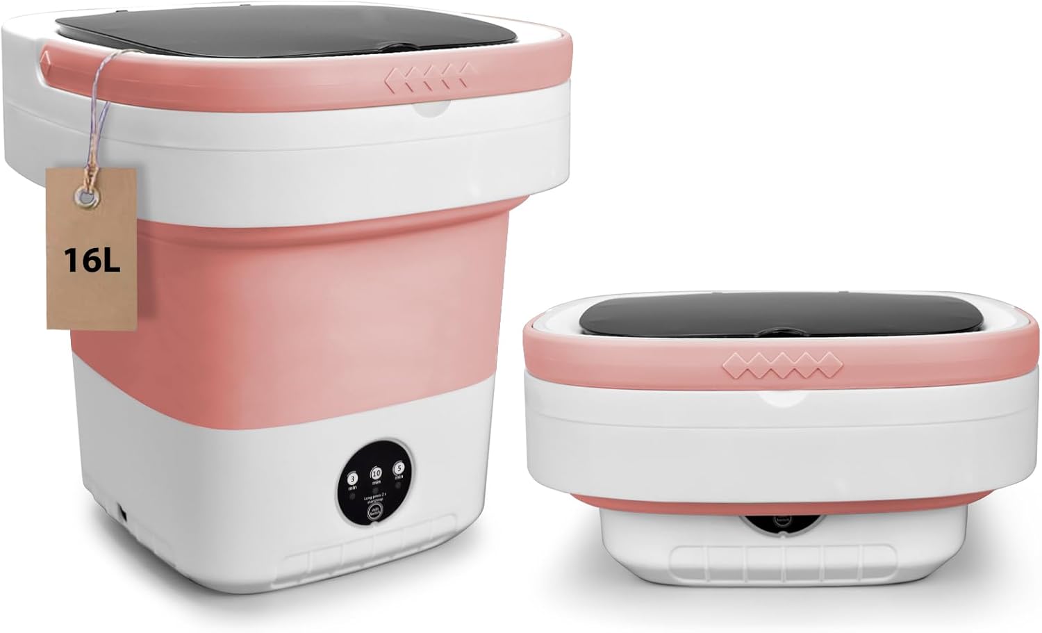 Portable Washing Machine, Upgraded 16L Small Washer and Spin Dryer with Deep Cleaning of Underwear, Baby Clothes and Small Items, Foldable Mini Washer for Apartments, Dorm,RV, Travel, Laundry,Camping