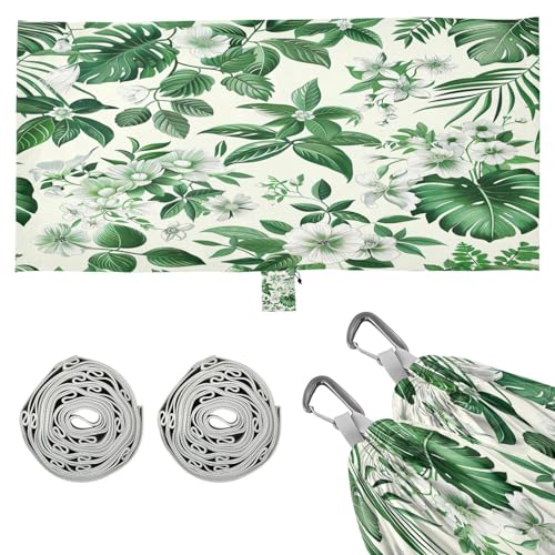 Kigai Palm Flower Camping Hammock Durable & Portable Travel Hammock Holds 330lbs with Tree Strapsm, Pocket, Camping Accessories