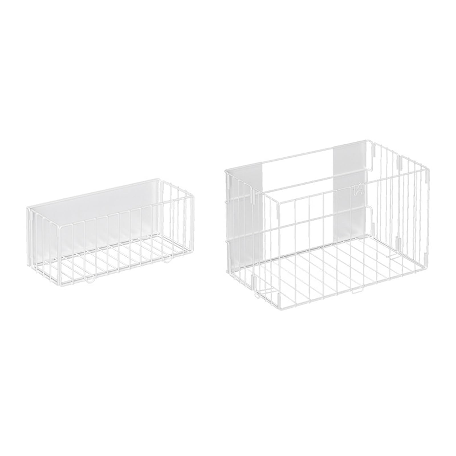 Storage Basket Set with Hooks Large Small Size for Towel Detergent Vertical Spaces Saving Solution Ventilation Clothes Basket