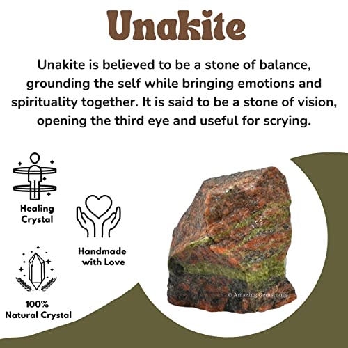 Image of Amazing Gemstone 2 Pieces Unakite Raw Crystals and Healing Stones, Natural Rocks for Tumbling and DIY Raw Stones and Crystals