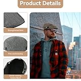 Dalababa Mens Tweed Flat Cap, Classic Herringbone Beret Hat, Adjustable Fashion Newsboy Driving Hunting Irish Gatsby Ivy Golf Duckbill Cap - Black - Image 5