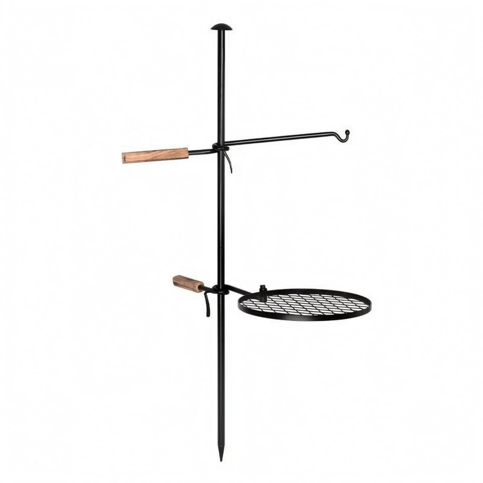 Campfire Cooking Rack Adjustable Height Fire Fireplace Grill Rack Hanging Cookware Stand Portable Outdoor Gear Wooden Handles-image-27