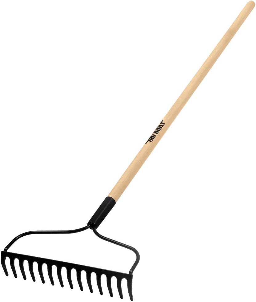 Truper 31353 Tru Built 48-Inch Bow Rake with 14 Tines, Welded Steel Head & Durable Wood Handle for Garden Cleanup