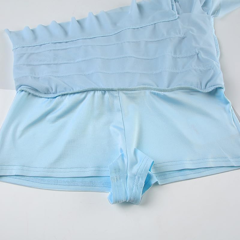 Women Ruffle Mini Skirt Ribbon Solid High Waisted Layered Cake Mini Skirt Casual Vacation Skirt for Women - Image 6