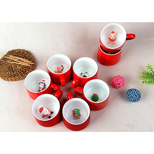 ZaH Caneca 3D Animal Inside Cup Cartoon Ceramic Estatueta Xícara de chá para meninos e meninas, cria