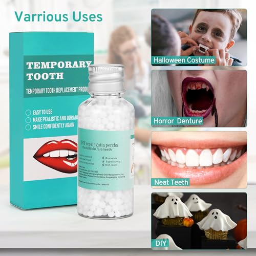 Image of Tooth Repair Kit with 4 Dental Tools, Temporary Tooth Replacement Set, Moldable Dental Fix
