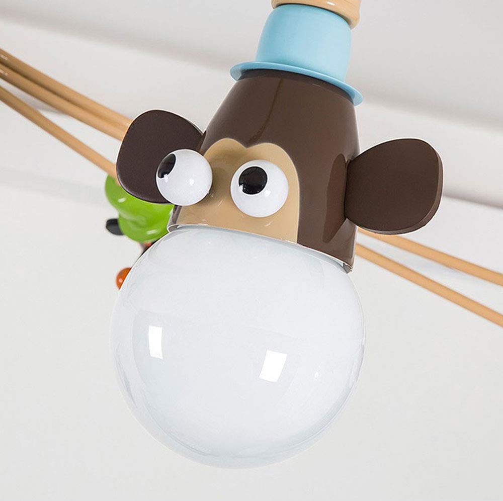 YZM Lampadario da Soffitto per Bambini, Plafoniera a Tema Animale, Perfetto per Cameretta/Stanza dei Giochi/Scuola/Asilo (4 Luci)