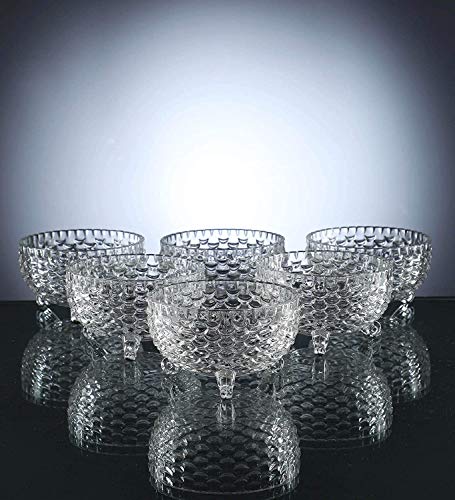 Image of PrimeWorld European Cristalleria Dessert Cup For Ice Cream, Sundae, Sweets,Snacks, Fruit, Pudding, Nuts Or Dip, Serving Bowls Set Of 7 Pcs Lead Free And Bpa Free- 170 Milliliter