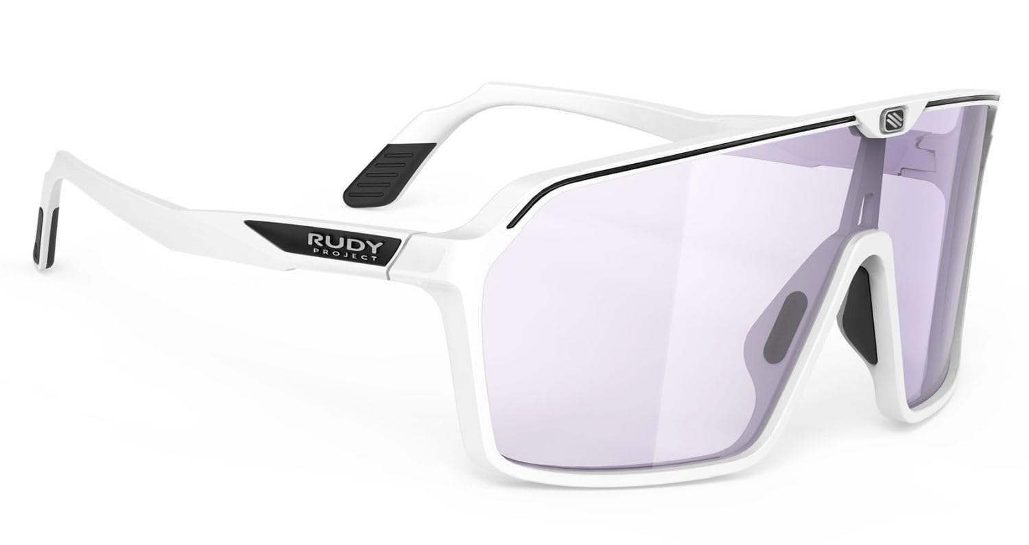 Rudy Project SPINSHIELD White Matte Impactx Photochromic 2Laser Purple Occhiali, Taglia Unica Unisex Adulti, bianco, Taglia unica