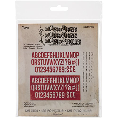 Sizzix Thinlits Dies 125 alfanumerico/-pkg di Tim